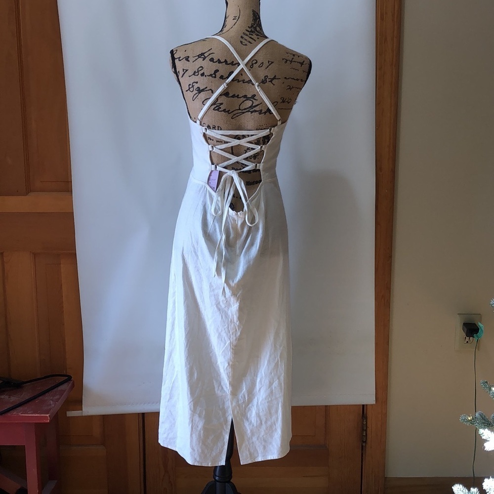 Wild Fable Women's Linen Sundress  Criss Cross back 14 NWT - Picture 2 of 6